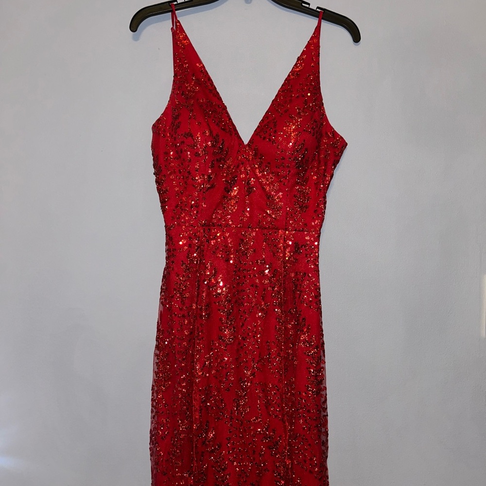 Blondie Nites Sparkling Red Gown